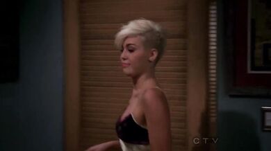 Miley Cyrus Looks Hot In Lingerie in Two and a Half Men