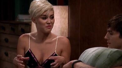 Miley Cyrus Looks Hot In Lingerie in Two and a Half Men
