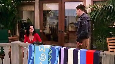 Paget Brewster Sexy Cleavage Scenes in Two and a Half Men