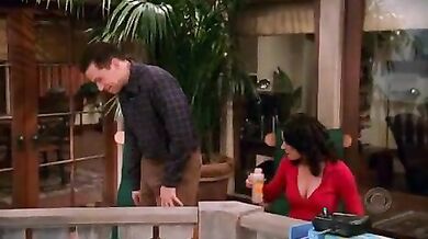 Paget Brewster Sexy Cleavage Scenes in Two and a Half Men