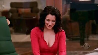Paget Brewster Sexy Cleavage Scenes in Two and a Half Men
